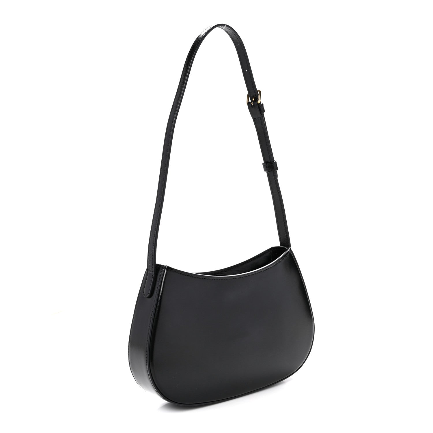 Celine Shiny Calfskin Medium Tilly Triomphe Shoulder Bag Black 3 of 10