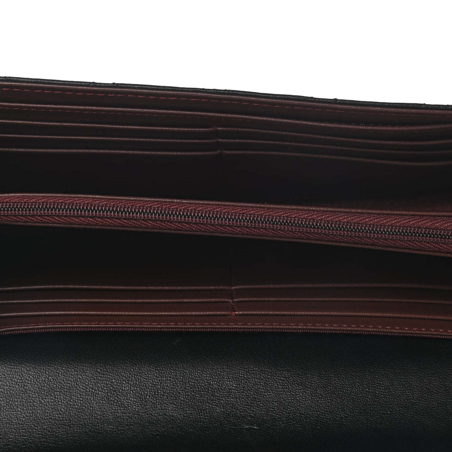 Lambskin Quilted Large Gusset Flap Wallet Black