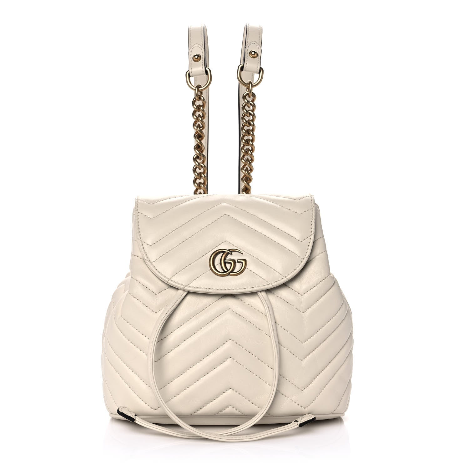 Gucci Calfskin Matelasse GG Marmont Flap Backpack White 1 of 10