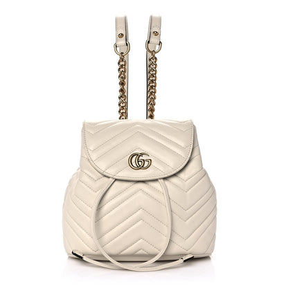 Gucci Calfskin Matelasse GG Marmont Flap Backpack White 1 of 10