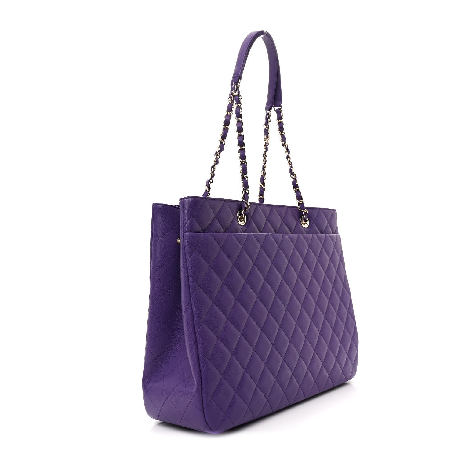 Chanel Caviar Quilted Large Classic Shopping Tote Purple 3 of 10