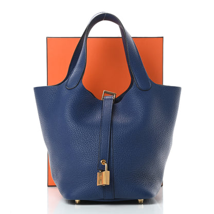 Hermes Taurillon Maurice Picotin Lock 18 PM Bleu Saphir 11 of 11