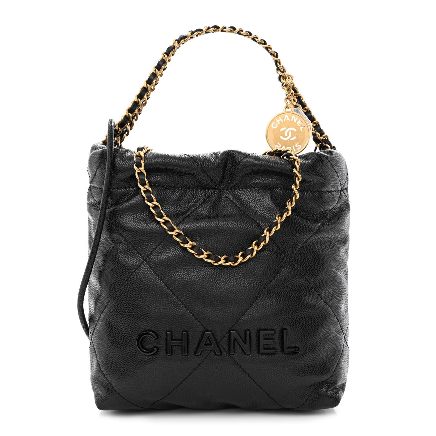 Chanel Shiny Caviar Quilted Monochrome Mini Chanel 22 Black 1 of 11