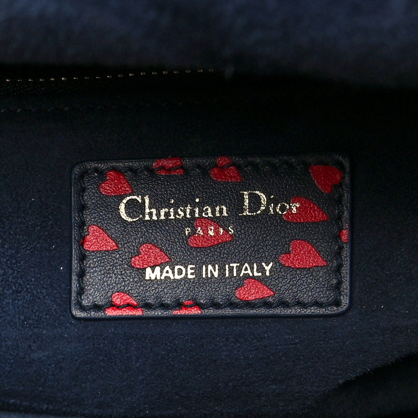 Calfskin I Love Paris Medium Lady Dior Navy Red