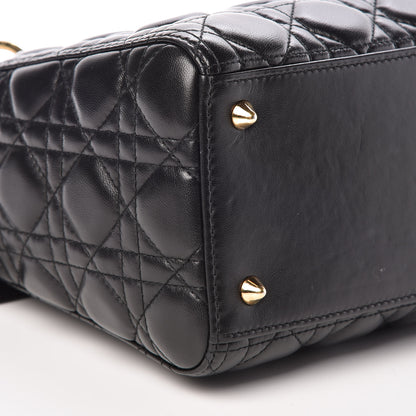 Christian Dior Lambskin Cannage Medium Lady Dior Black 9 of 17