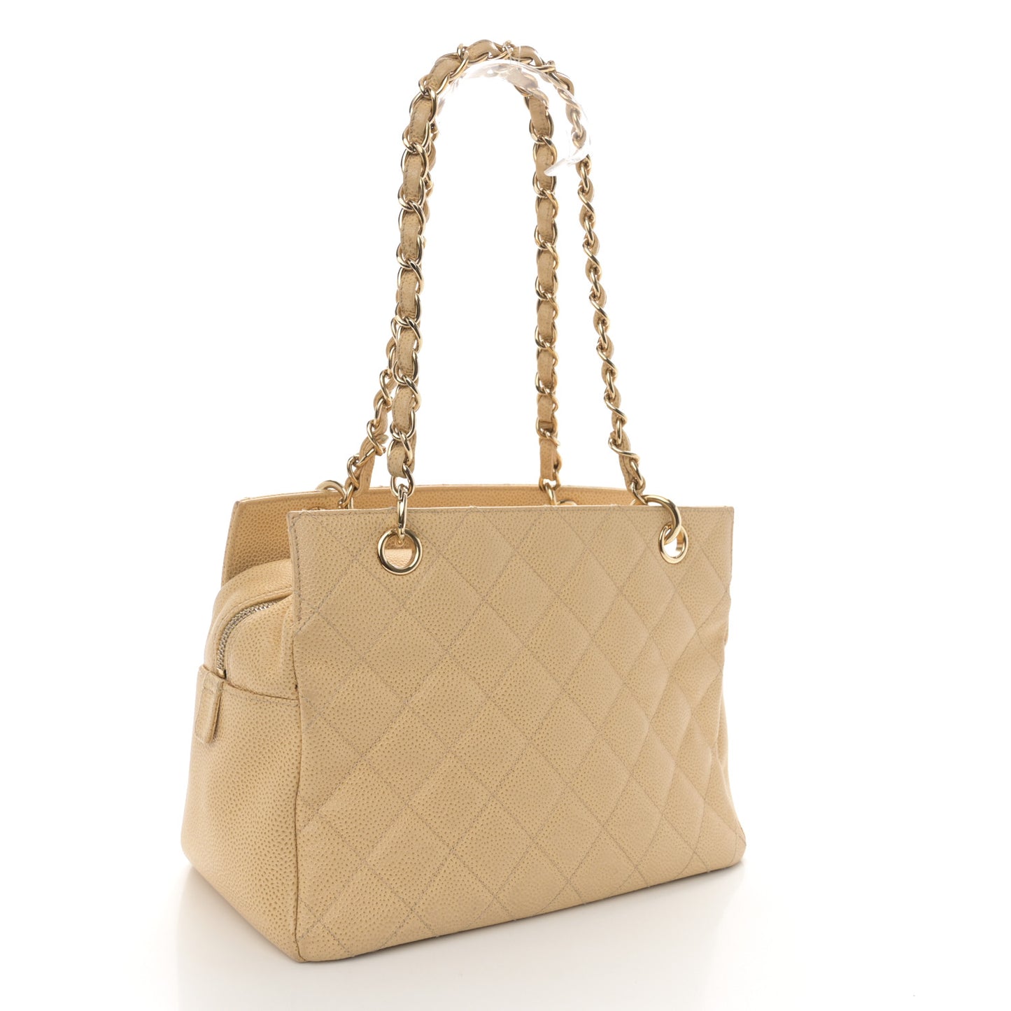 Caviar Quilted Petit Timeless Tote PTT Beige