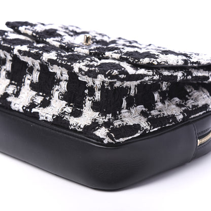 Chanel Tweed Lambskin Quilted Flap Black Ecru White 8 of 12