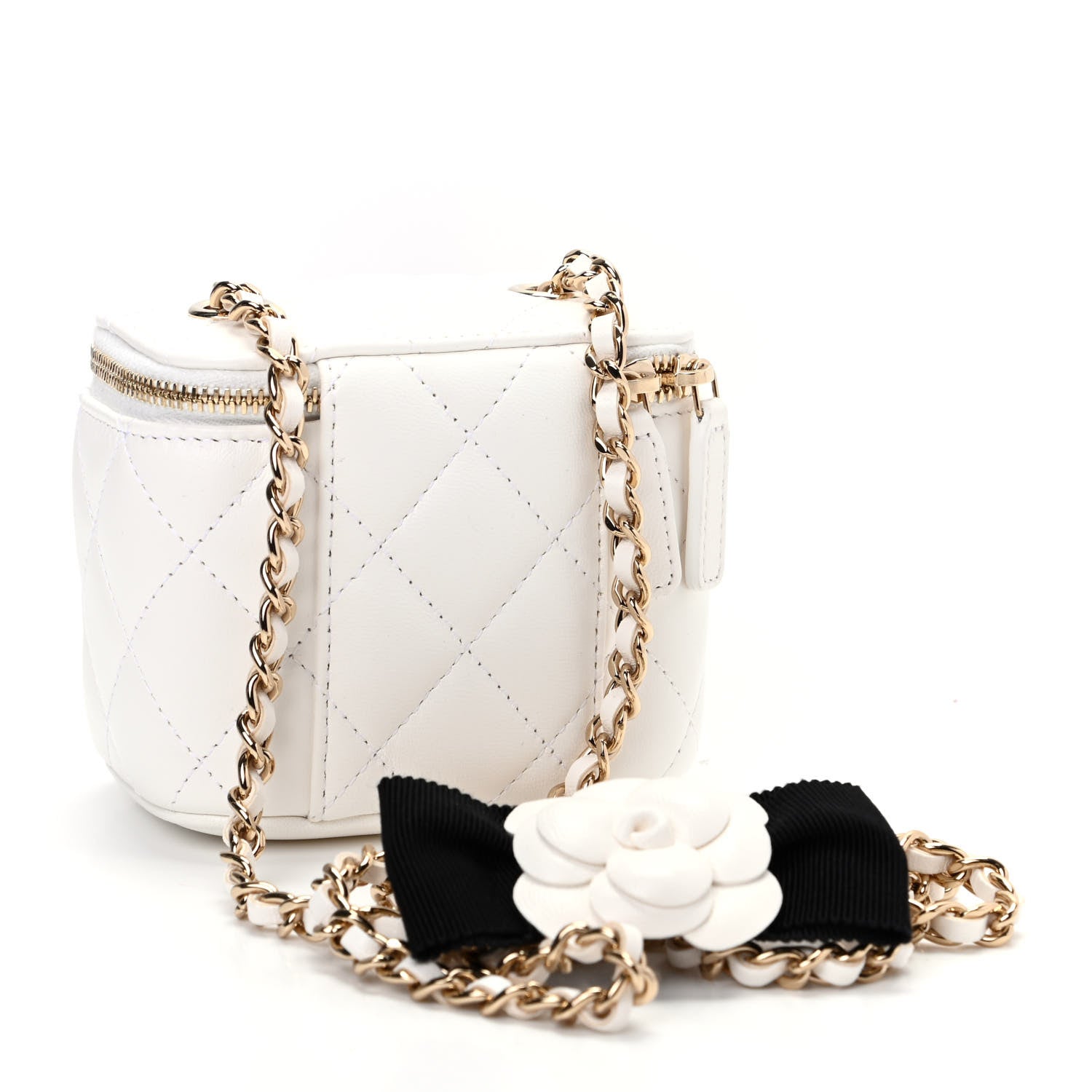 Chanel Lambskin Quilted My Chanel Lady Vanity Case With Chain White 3 of 10