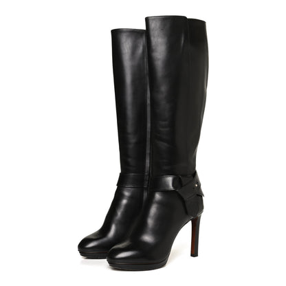 Louis Vuitton Calfskin Belted High Boots 38 Black 11 of 11