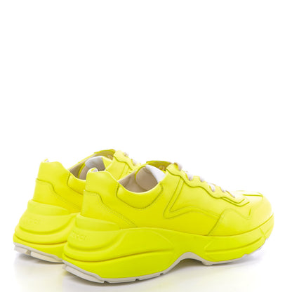 Gucci Calfskin Mens Rhyton Sneakers 10 Yellow Fluo 4 of 9