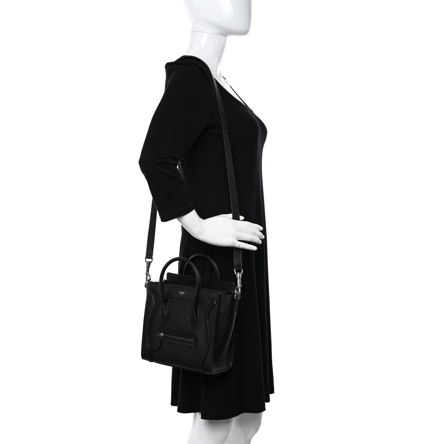 Drummed Calfskin Nano Luggage Black