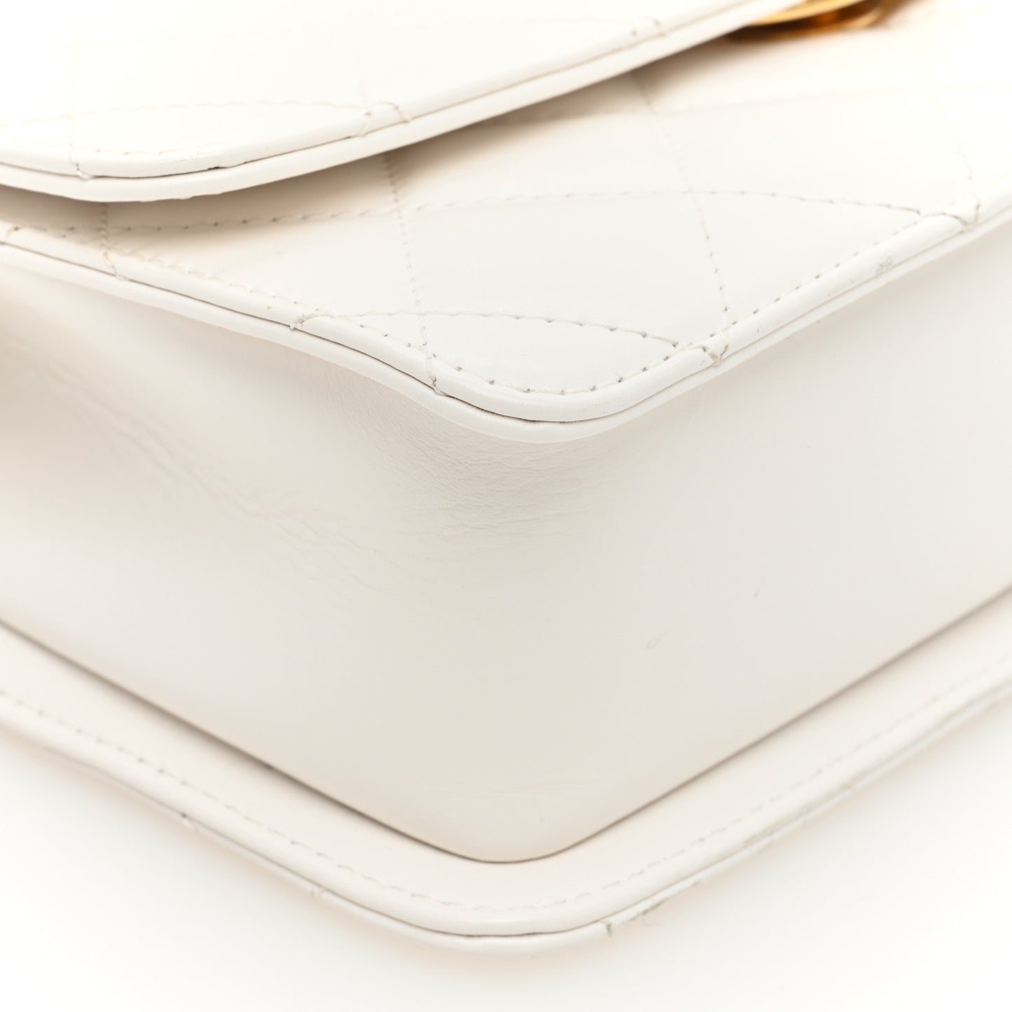 Calfskin Quilted Perfect Fit Flap White