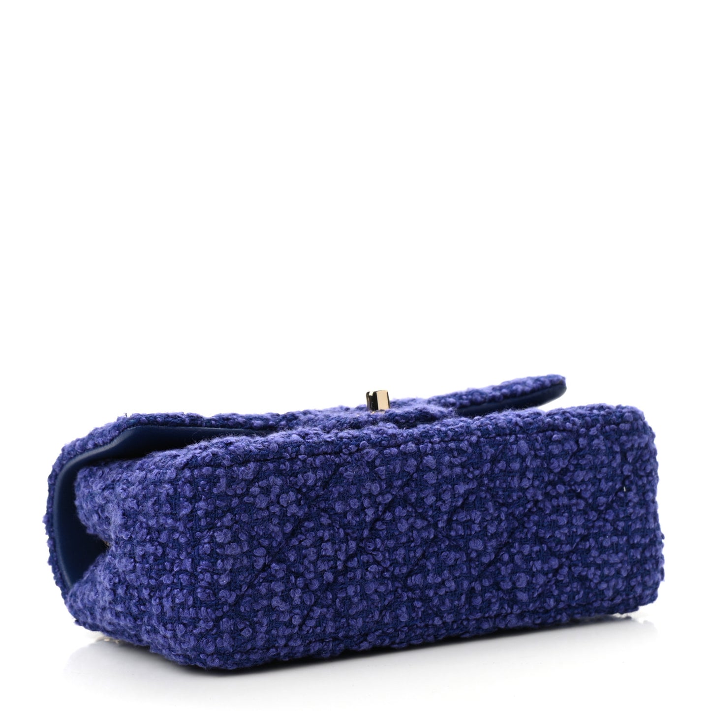 Tweed Quilted Mini Rectangular Flap Blue