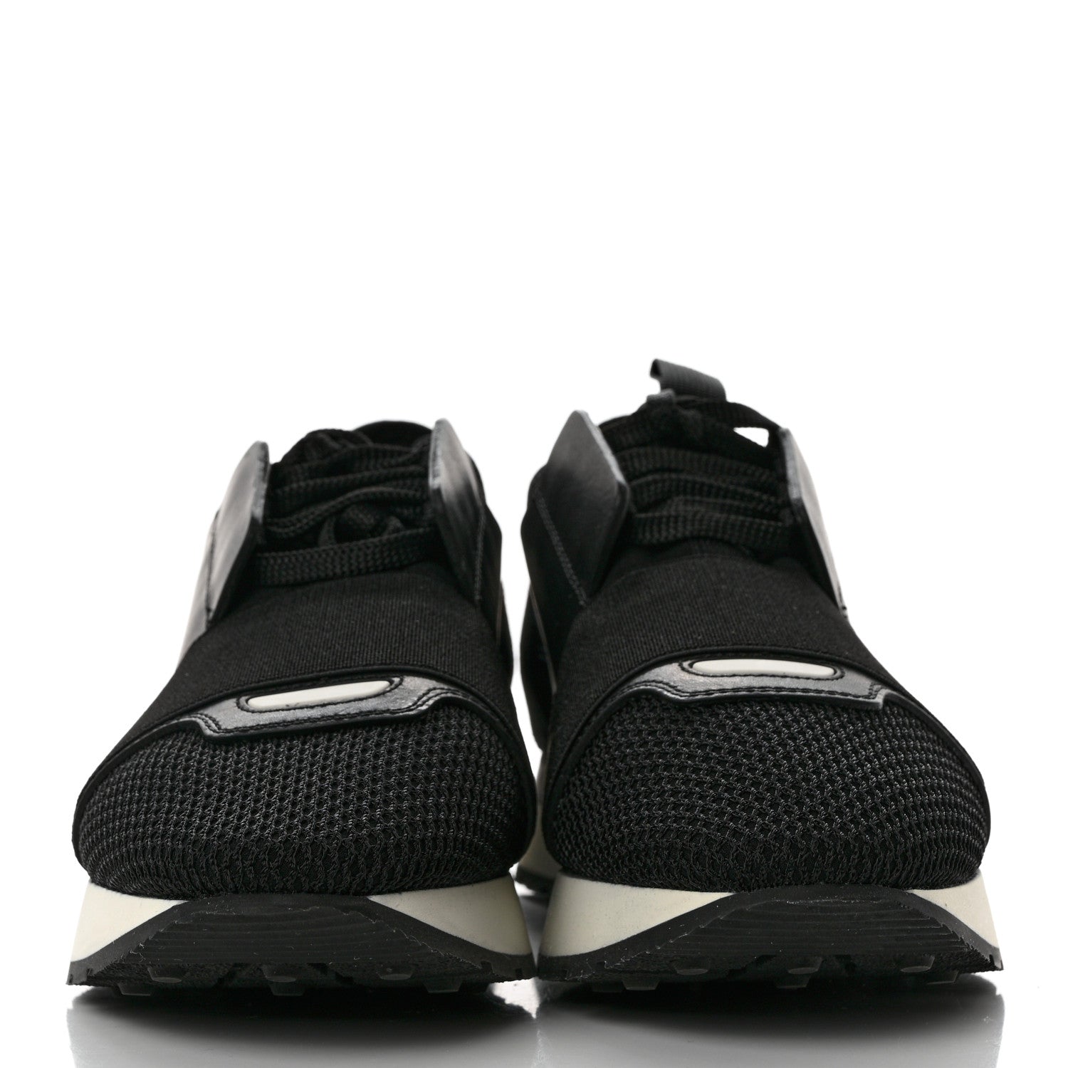 Balenciaga Mesh Calfskin Neoprene Suede Womens Race Runner Sneakers 35 Black 2 of 7