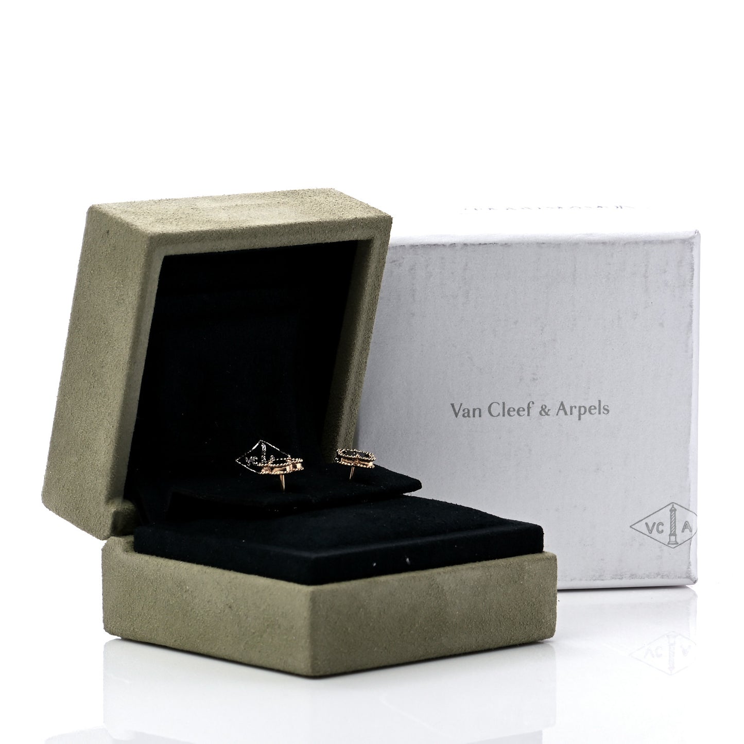 18K Yellow Gold Black Onyx Sweet Alhambra Earrings