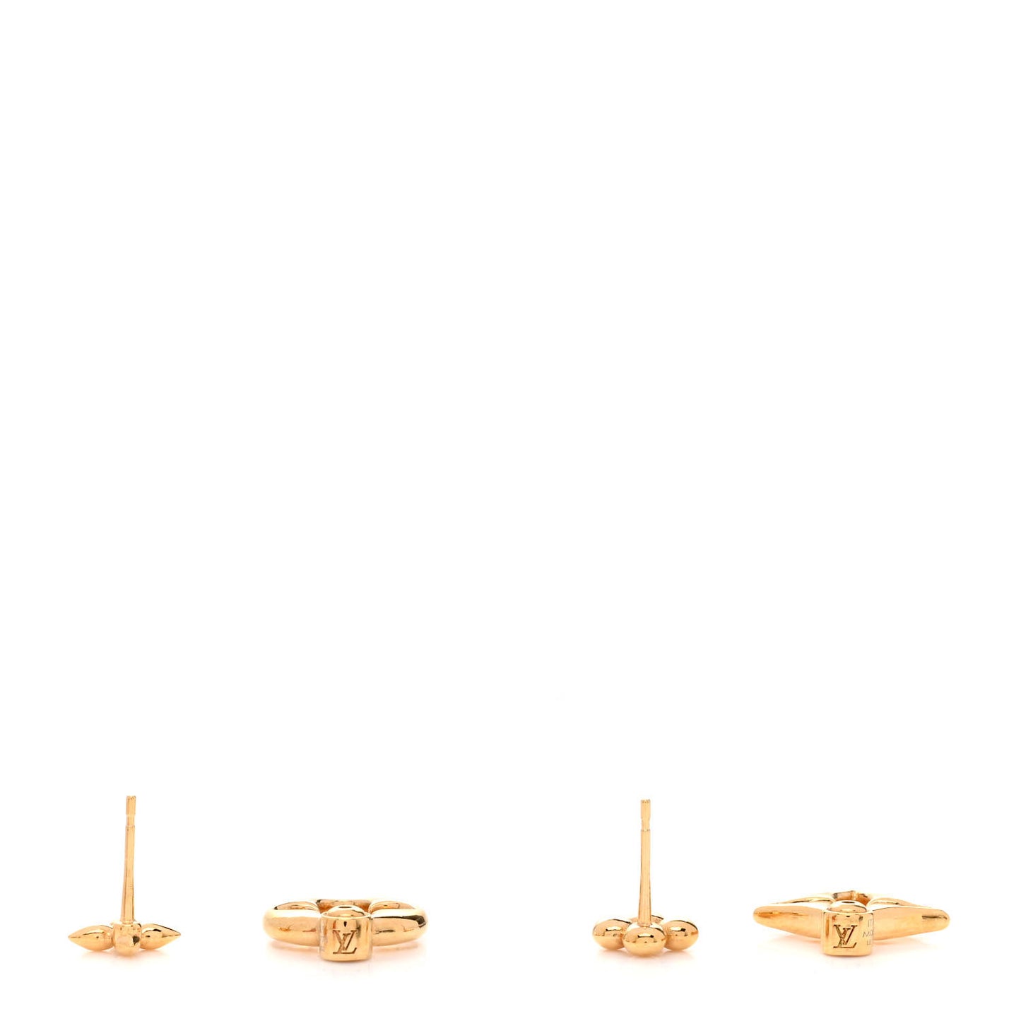 Metal LV Flowergram Earrings Gold