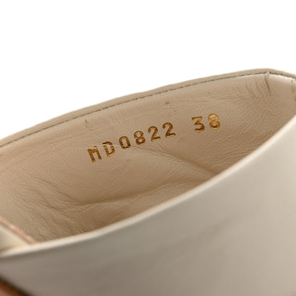 Christian Dior Lambskin D-Fame Mule Sandals 38 Off White 9 of 10