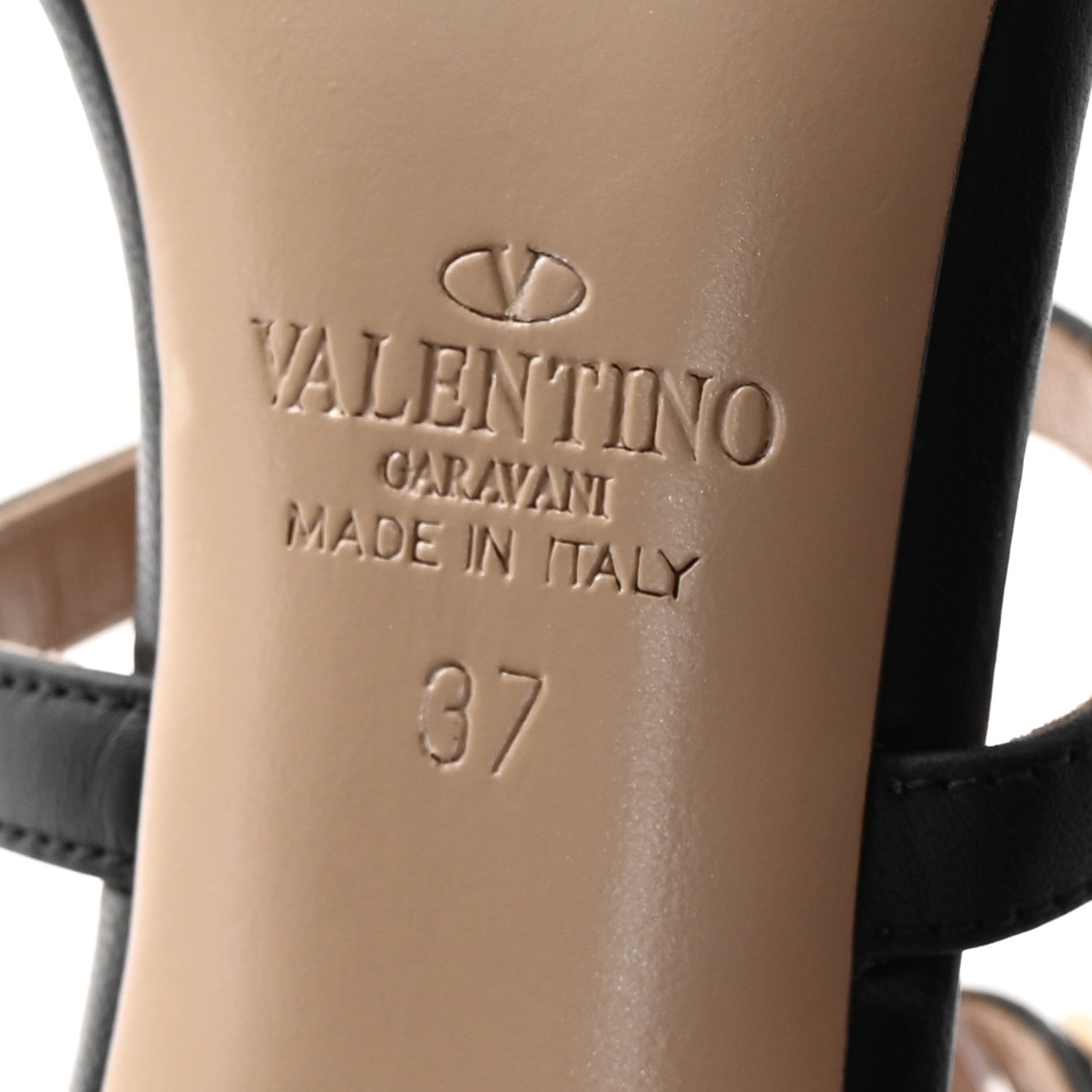 Valentino Garavani Calfskin Nappa Rockstud Gladiator 105mm Sandals 37 Black 7 of 9