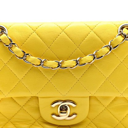 Chanel Lambskin Quilted Mini Rectangular Flap Yellow 8 of 10