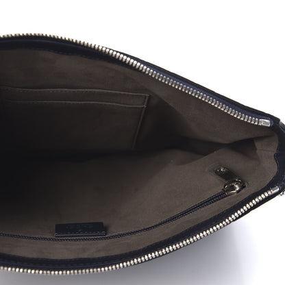 Gucci Guccissima Signature Medium Flat Messenger Bag Blue 3 of 9