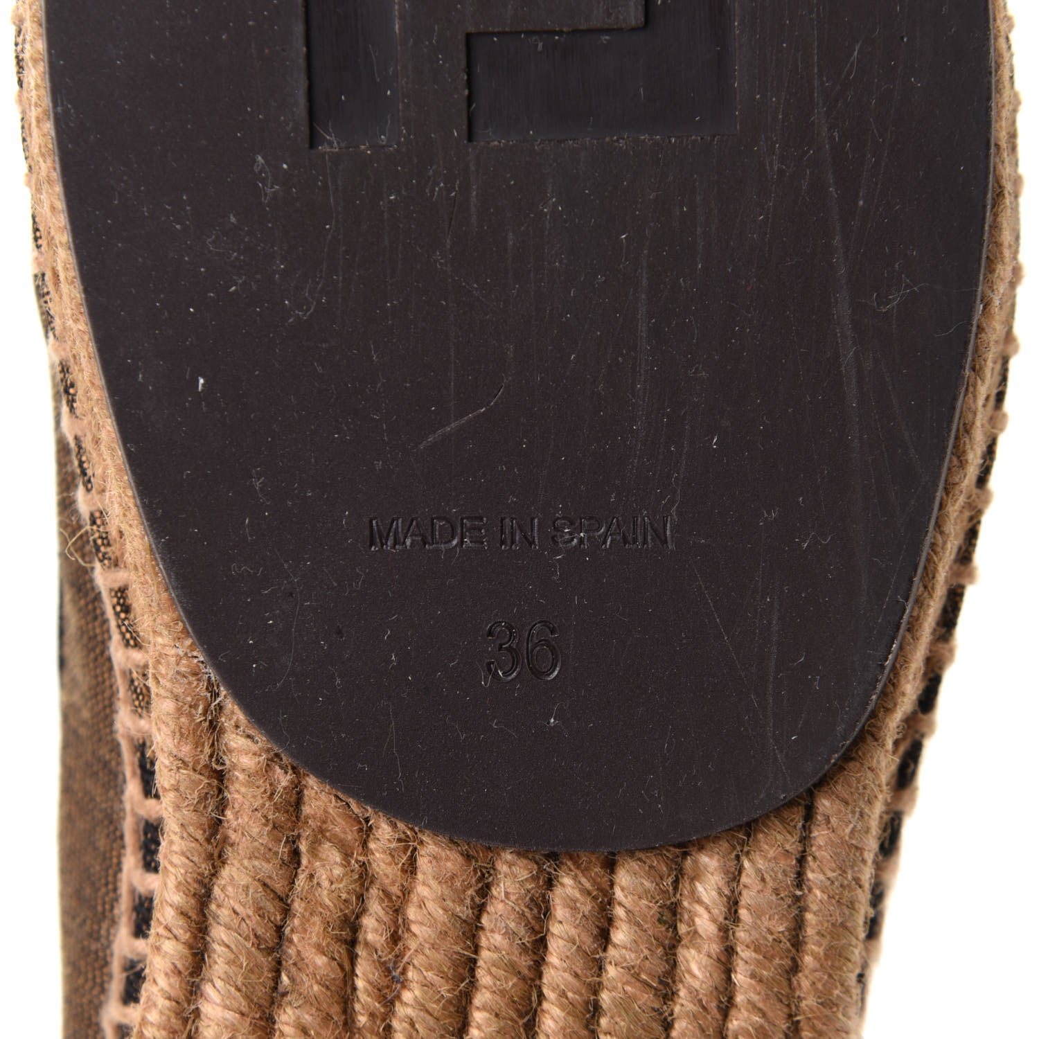 Fendi Canvas Pequin Espadrilles 36 Tobacco Black 7 of 8