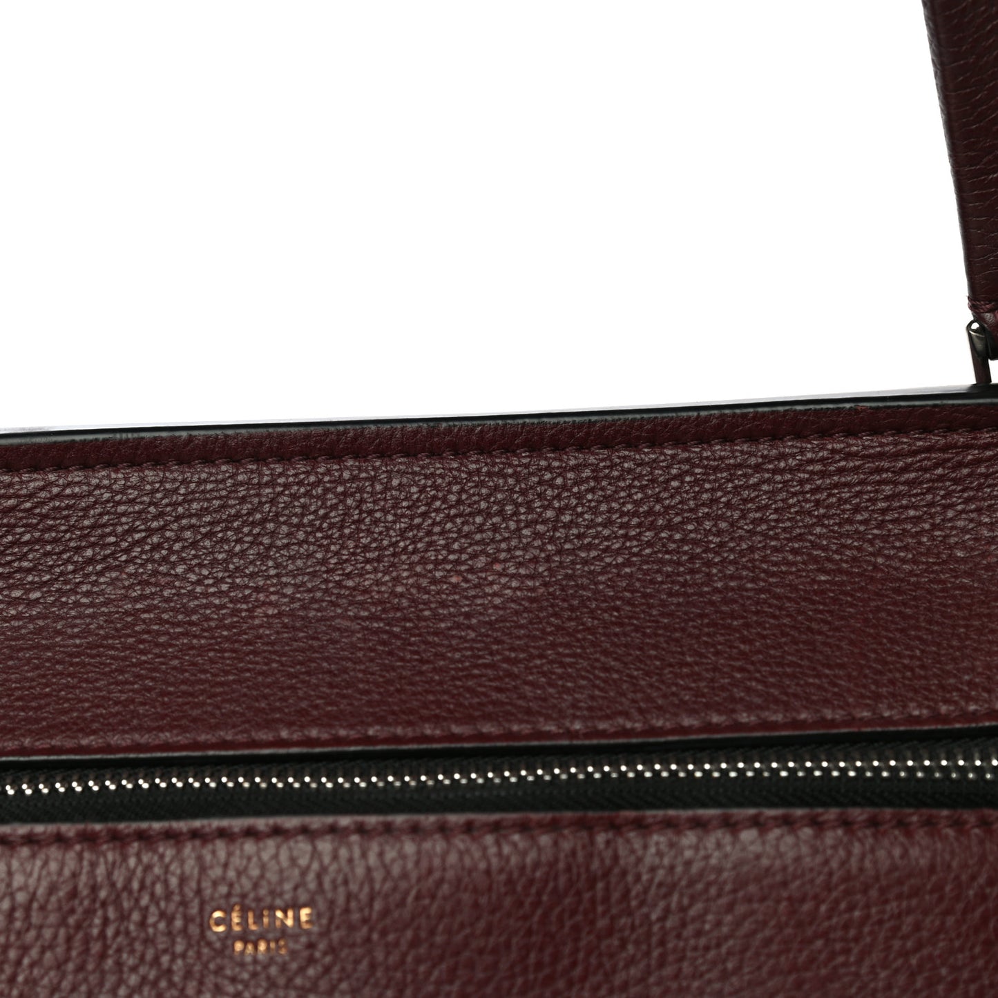 Drummed Calfskin Large Edge Shoulder Bag Burgundy