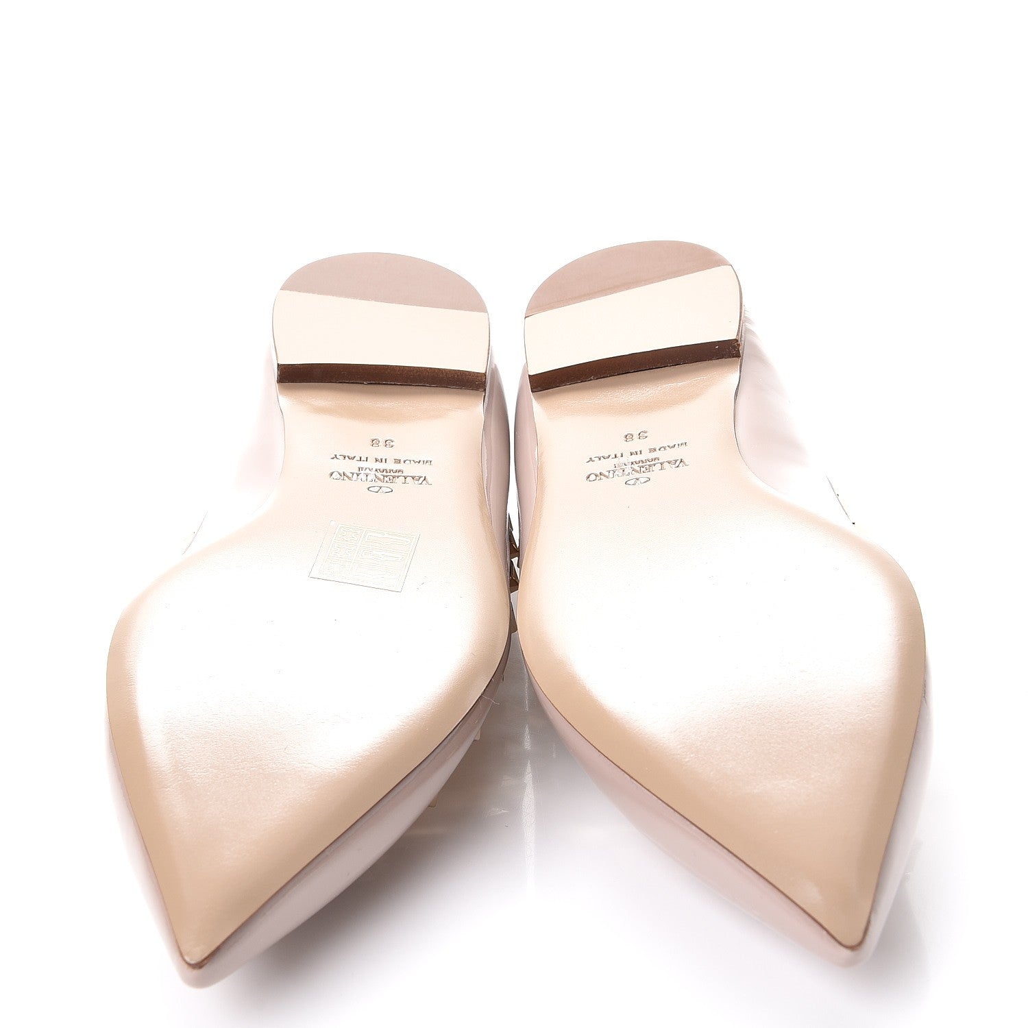 Valentino Garavani Patent Rockstud Ballerina Flats 38 Poudre 5 of 9