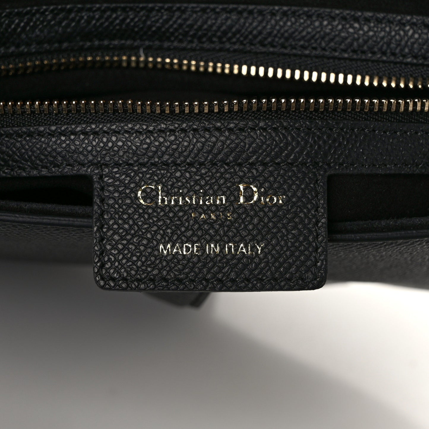 Grained Calfskin Saddle Bag With Strap Black