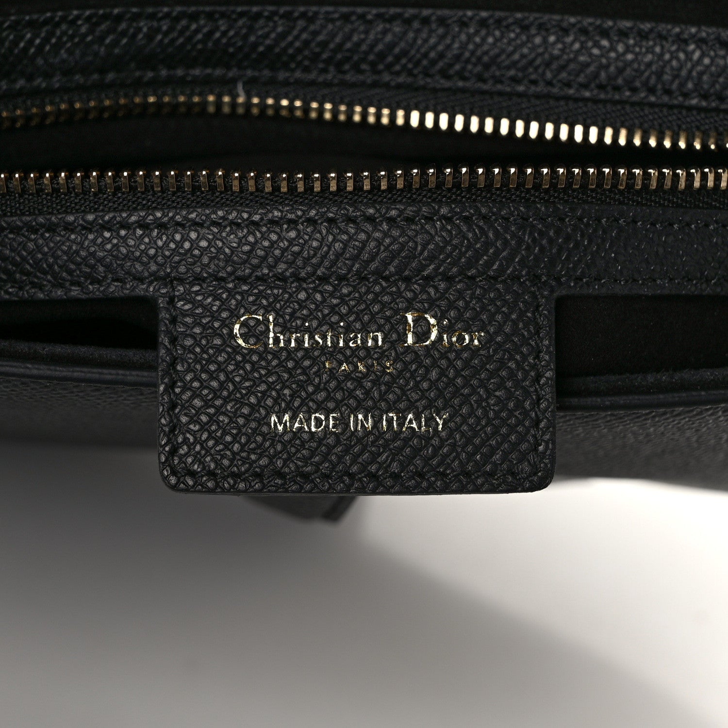 Christian Dior Grained Calfskin Saddle Bag With Strap Black 6 of 13