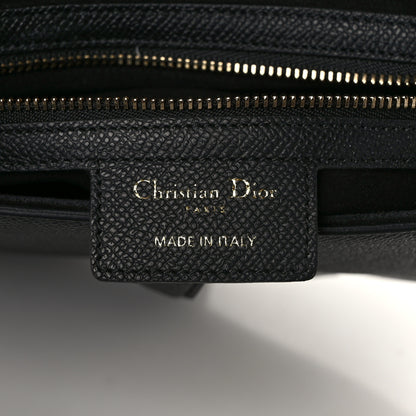 Christian Dior Grained Calfskin Saddle Bag With Strap Black 6 of 13