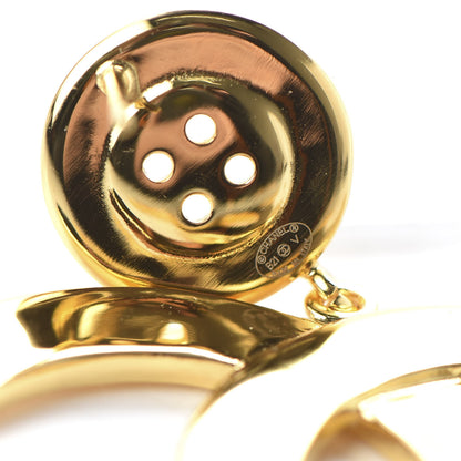 Chanel Metal Large Paris Button Earrings Gold 4 of 5