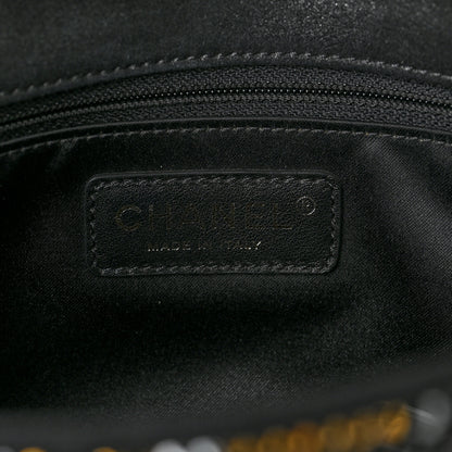 Chanel Suede Crystal Medium Flap Black Multicolor 6 of 8