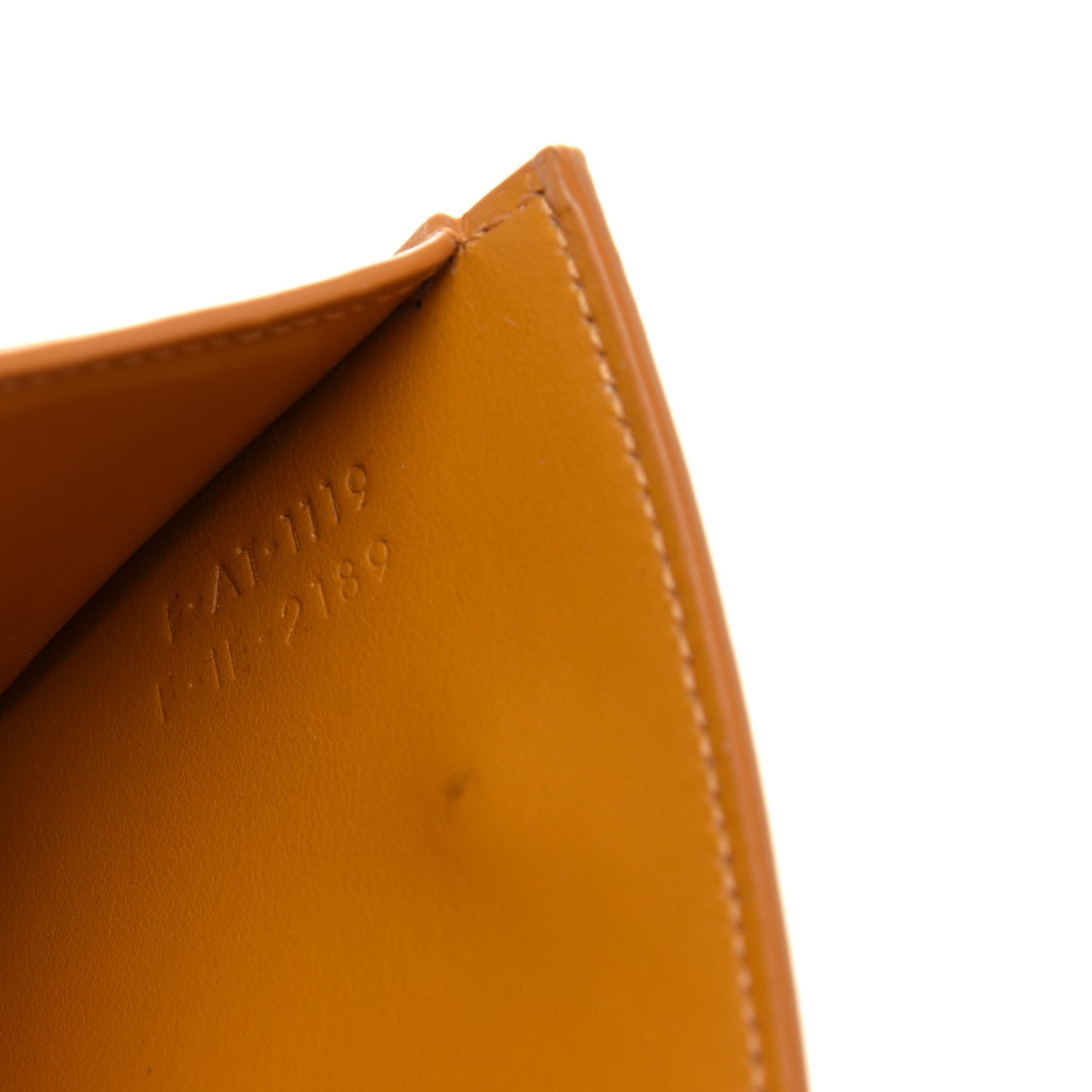 Celine Grained Calfskin Small Multifunction Folded Wallet Safron 7 of 10