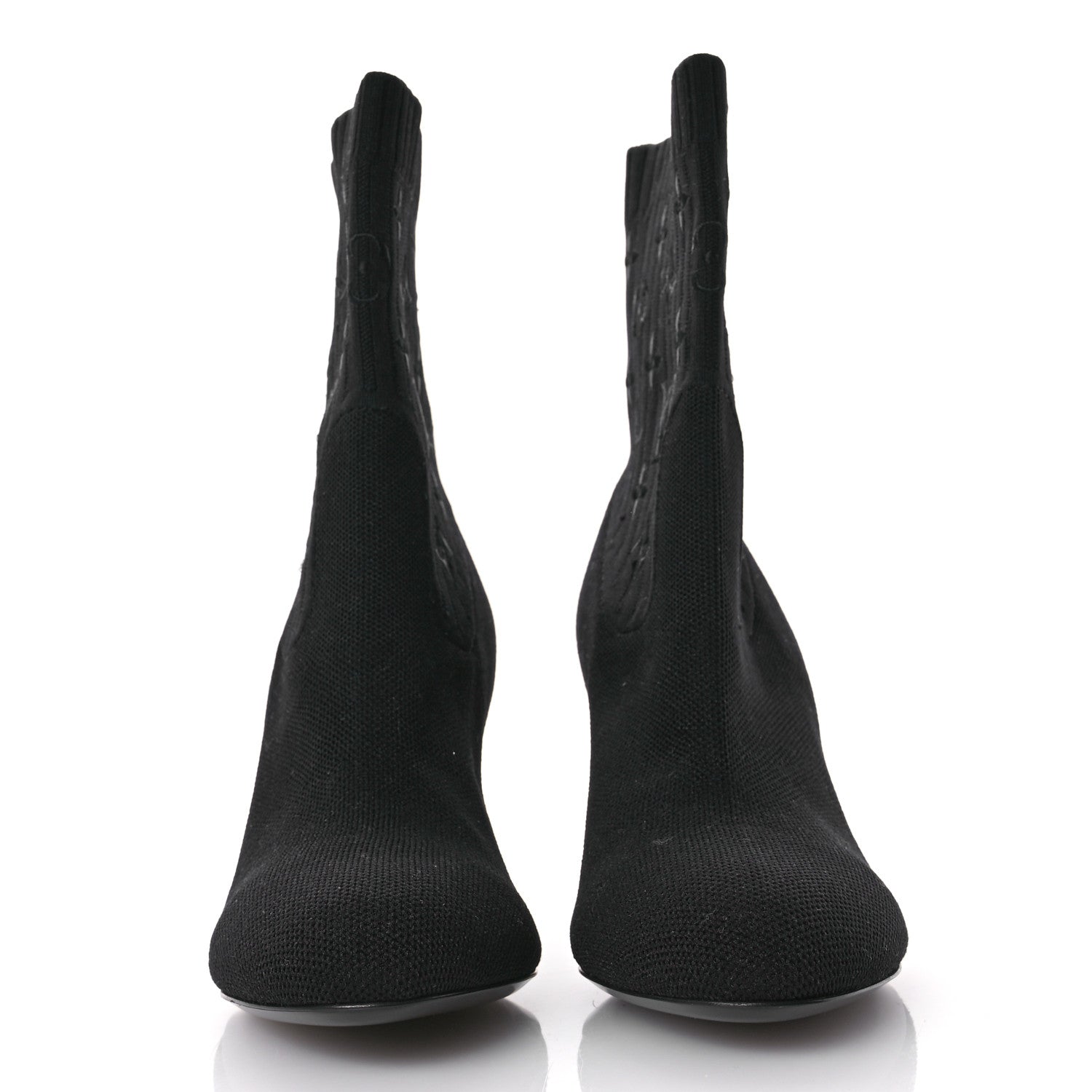 Louis Vuitton Monogram Stretch Fabric Silhouette Ankle Boots 37 Black 3 of 8