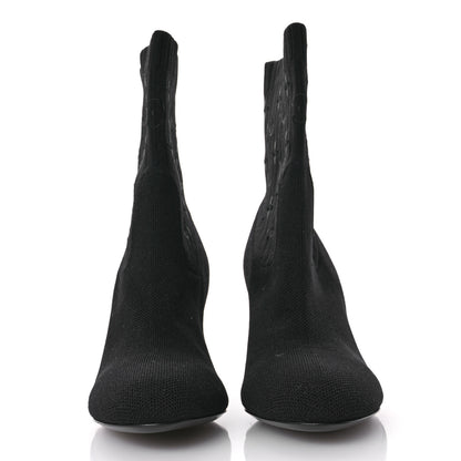 Louis Vuitton Monogram Stretch Fabric Silhouette Ankle Boots 37 Black 3 of 8
