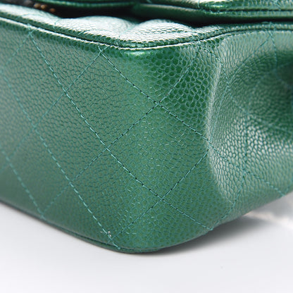 Chanel Metallic Caviar Quilted Mini Square Flap Green 9 of 10