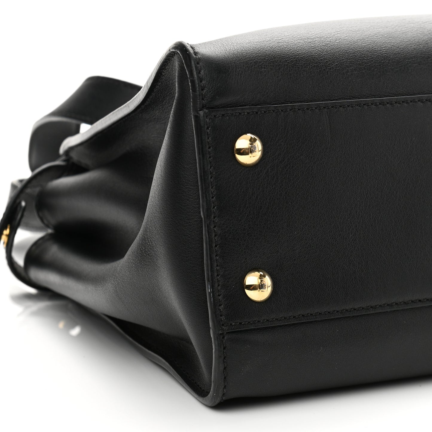 Vitello Seta Shiny Nappa Medium Peekaboo Iconic Satchel Black