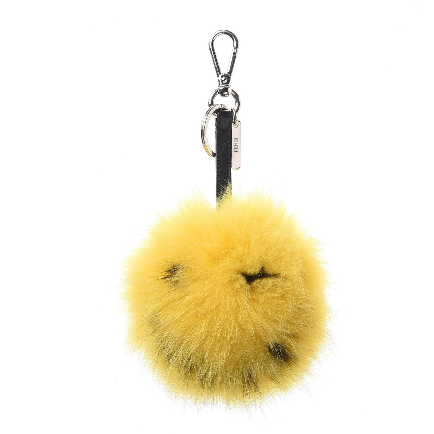 Fox Fur Smiley Bag Charm Yellow