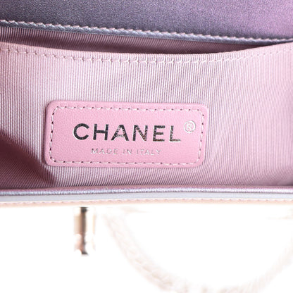 Chanel Iridescent Patent Calfskin PVC Quilted Small Boy Flap Light Purple 6 of 10