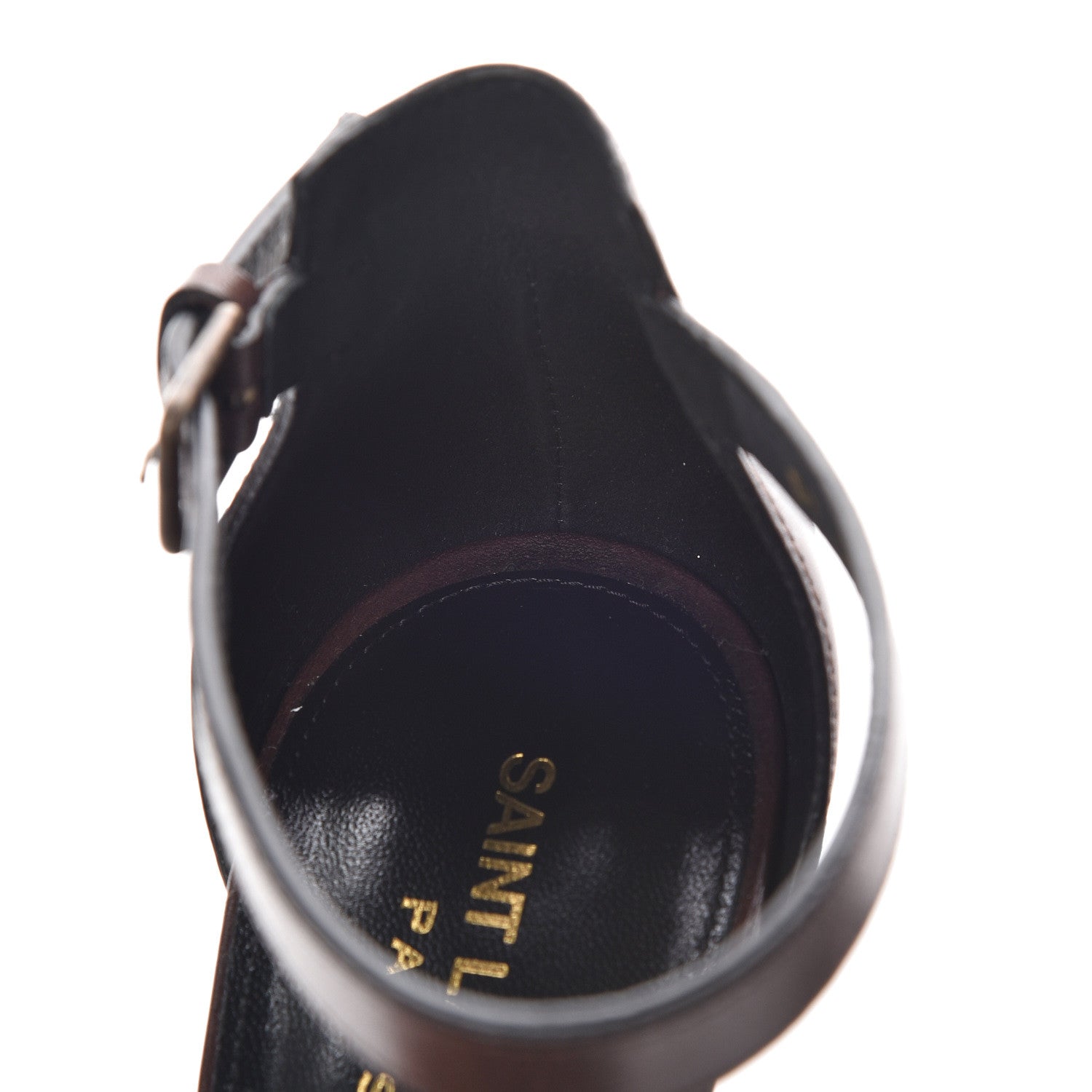 Saint Laurent Calfskin Opyum Sandals 38 Brown 10 of 11