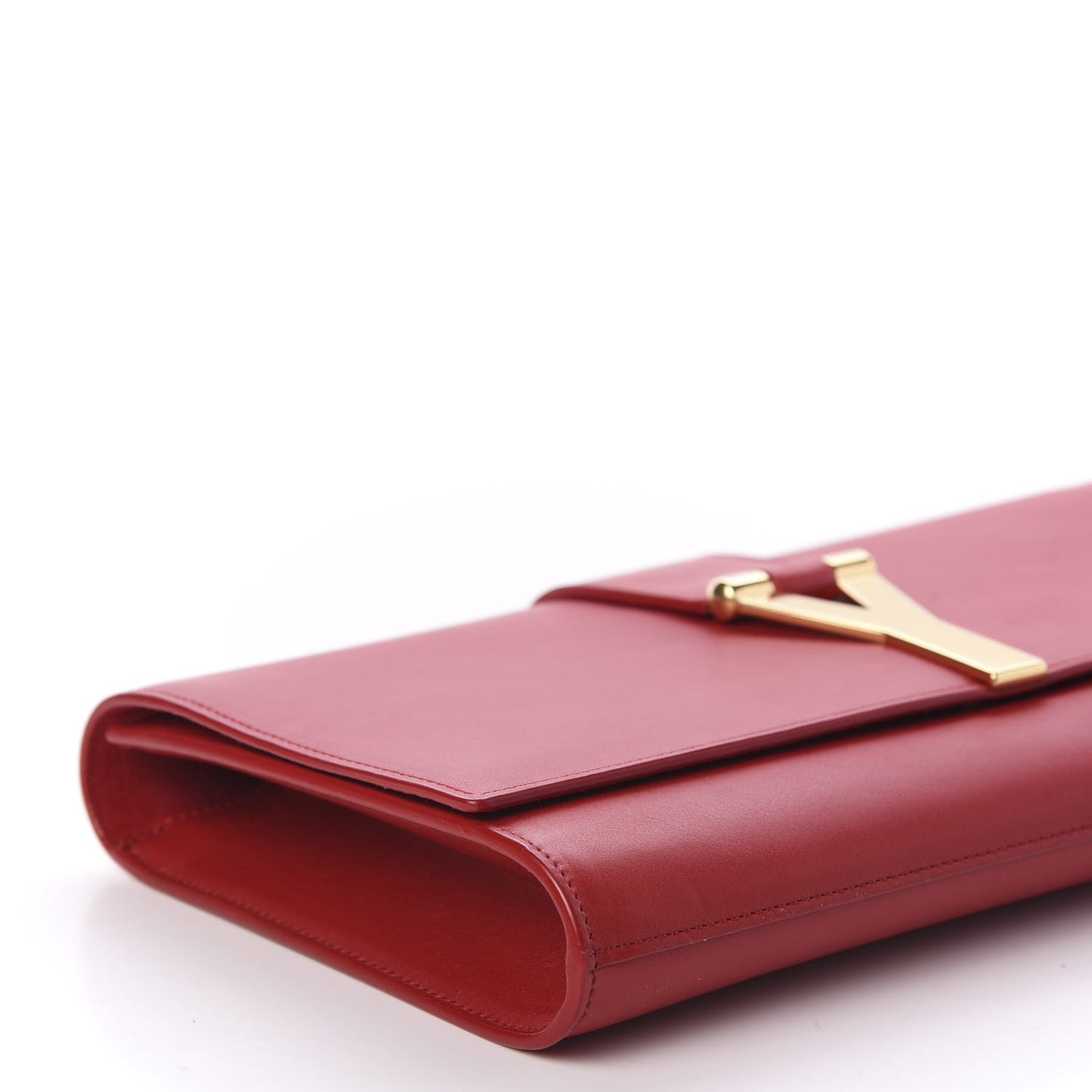 Calfskin Classic Y Ligne Clutch Red