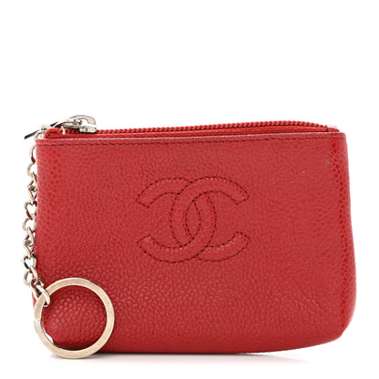 Chanel Caviar Timeless CC Key Holder Red 1 of 7
