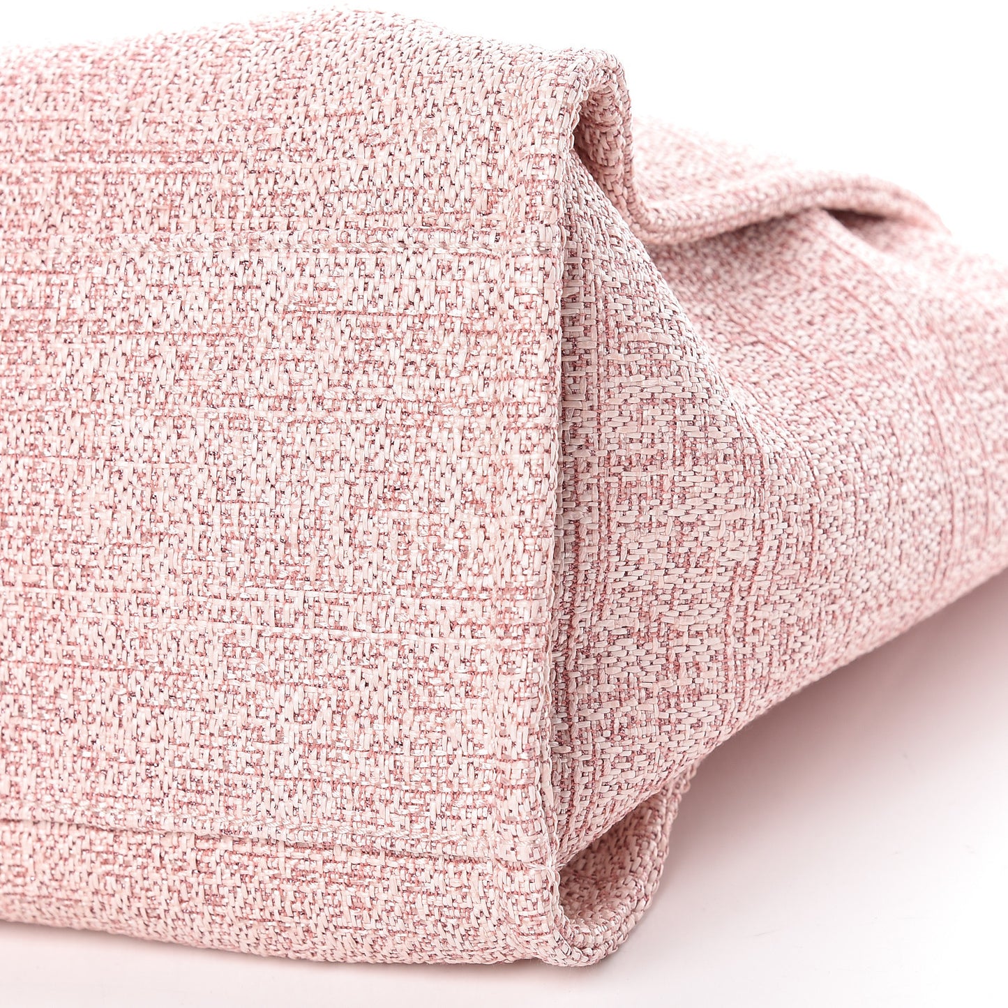 Straw Lurex Large Deauville Tote Pink