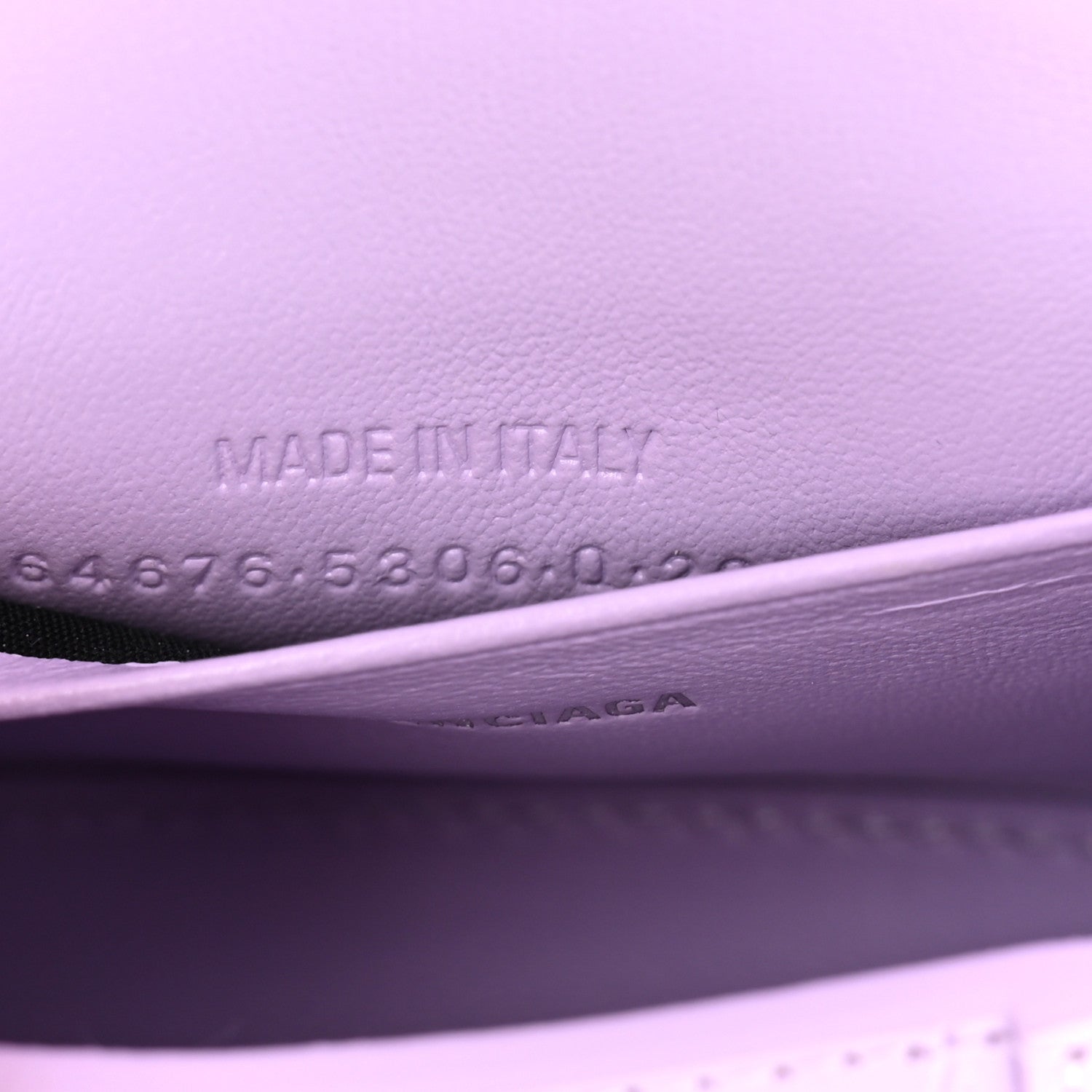 Balenciaga Shiny Calfskin Crocodile Embossed Hourglass Top Handle Bag Mini with Chain  Lilac 7 of 10