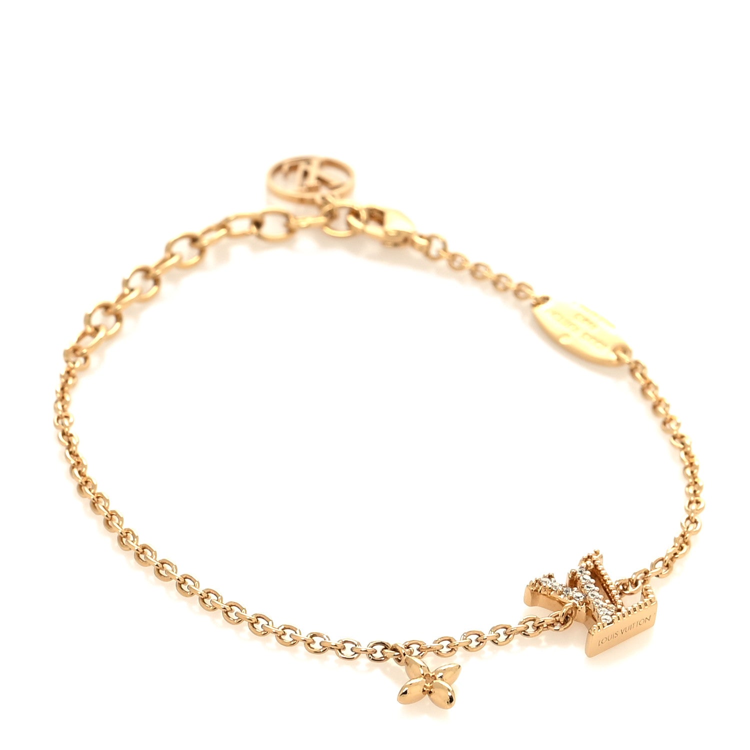 Louis Vuitton Metal Crystal LV Iconic Bracelet Gold 1 of 6