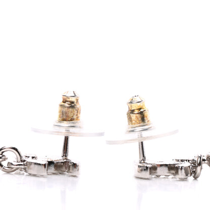 Chanel Crystal CC Teardrop Earrings Silver 3 of 4
