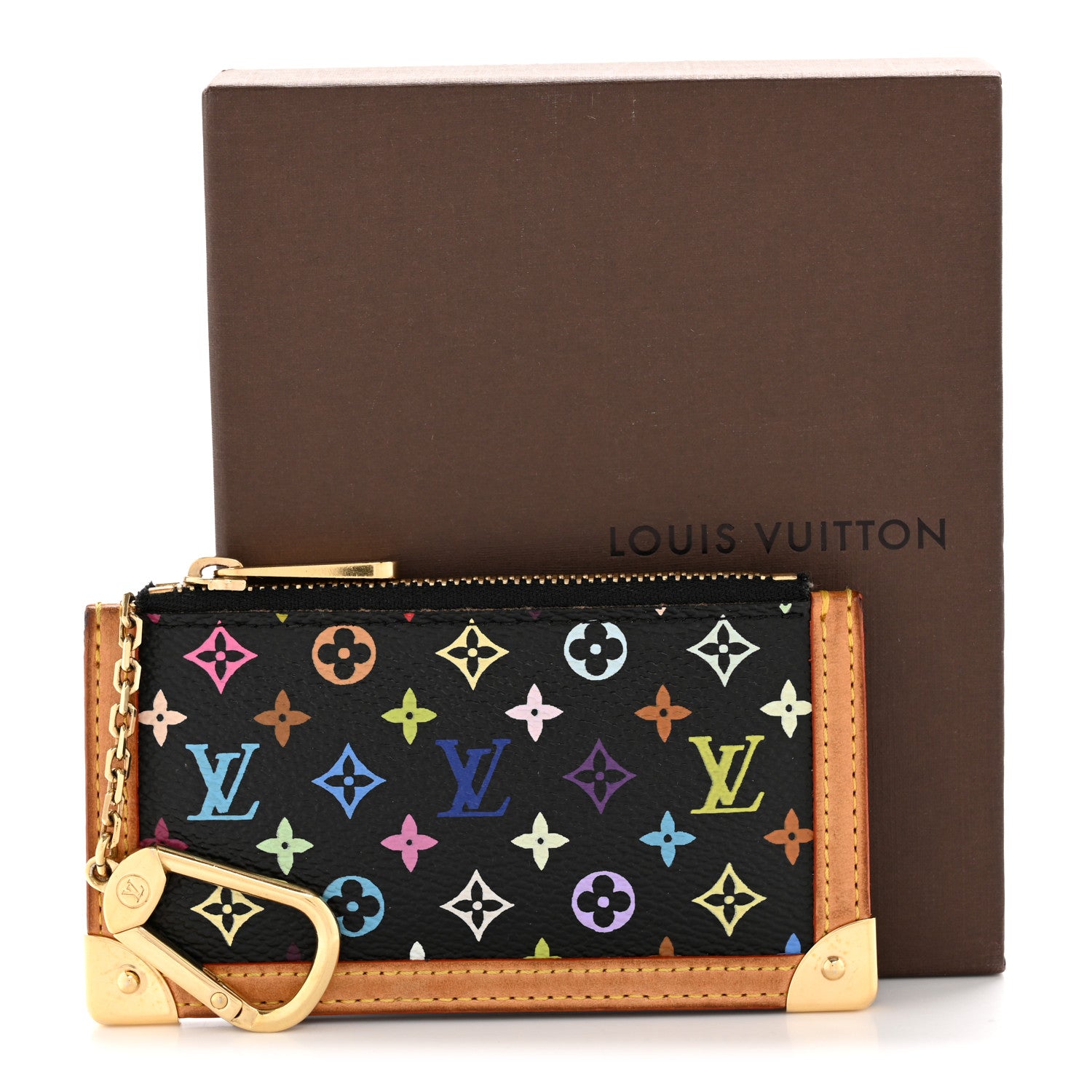 Louis Vuitton Monogram Multicolor Key Pouch Black 10 of 10