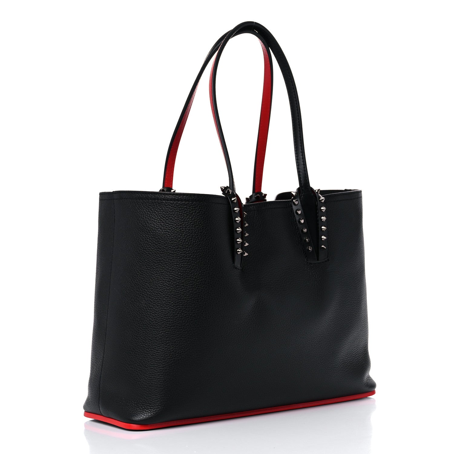 Christian Louboutin Calfskin Spikes Small East West Cabata Tote Black 3 of 14