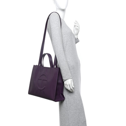 Telfar Vegan Leather Medium Shopping Bag Eggplant 2 of 10