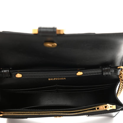 Balenciaga Shiny Box Calfskin Hourglass Chain Bag Black 5 of 7